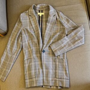 Treasure & Bond Plaid Blazer - Gray and Black